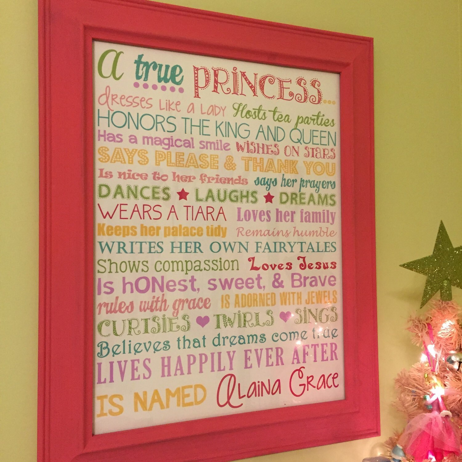 A True Princess Sign. Personalized Little Girls Wall Decor. Etsy UK