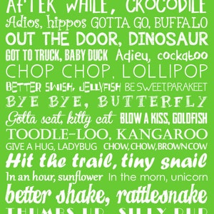 Goodbye Sign. See You Later Alligator. After While Crocodile. Subway Art. Nursery Rhyme. Teacher Decor. Childrens Art. 5 Colors Included image 3