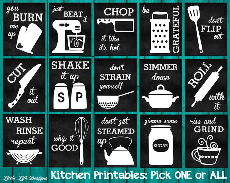 kitchen decor. kitchen utensil decor. kitchen wall art. funny | etsy