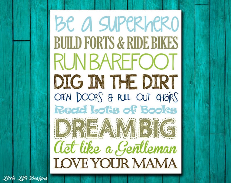 Little Boys Wall Art. Nursery Decor. Children's Wall Art. | Etsy