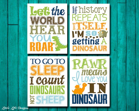Dinosaur Wall Art Dinosaur Wall Decor Children S Wall Etsy