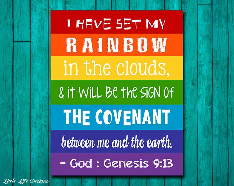 Genesis 9:13. God's Rainbow. God's Promise. Christian Wall Art. Sunday  School Decor. Church Decor. Christian Playroom Wall Art. Bible Verse. -   Canada