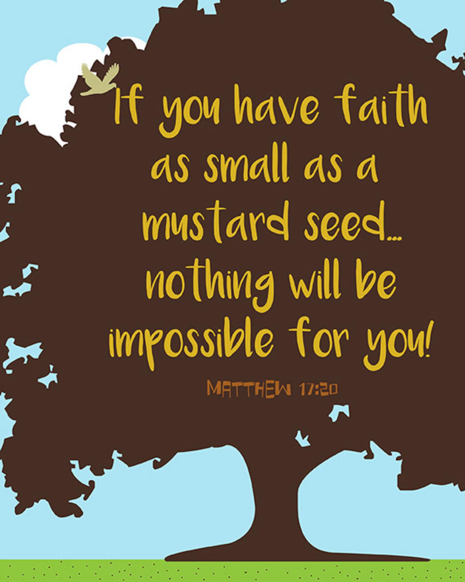 Faith of a Mustard Seed. Matthew 1720. Scripture. Bible Etsy