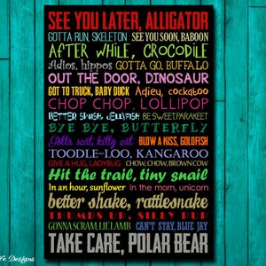 Goodbye Sign. See You Later Alligator. After While Crocodile. Subway Art. Teacher Decor. Children&#39;s Art. Classroom Decor. Teacher Sign.
