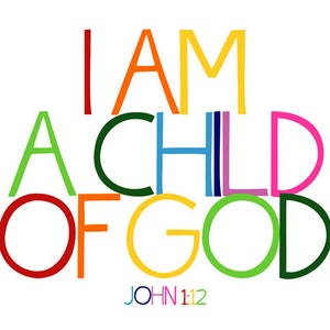 Christian Wall Art. Children's Room Decor. I am a child of God. Kids Room Decor. Rainbow. John 1:12. Nursery Decor. Bible Verse. Playroom image 3