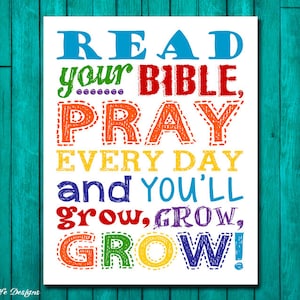 Read Your Bible. Childrens Decor. Christian Decor. Christian Wall Art. Christian Nursery. Bible Song. Childrens Church Decor. Sunday School
