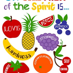 Fruit of the Spirit Wall Art. Christian Wall Art. Scripture. Fruits of the Spirit. Childrens Church Wall Art. Sunday School Decor. Fruit Art image 2