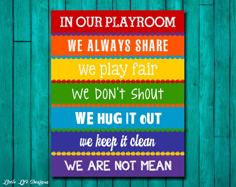 Playroom Rules Sign. Childrens Wall Art. Kids Room Decor. Etsy