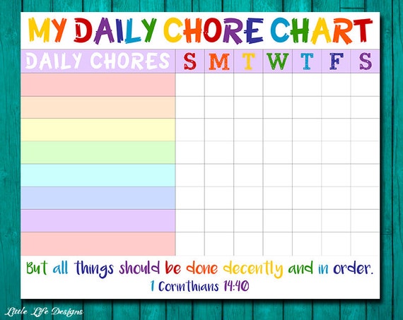 Kids Chore Chart Printable