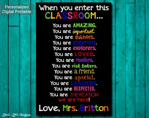 Classroom Decor Gift For Teacher Classroom Sign Etsy