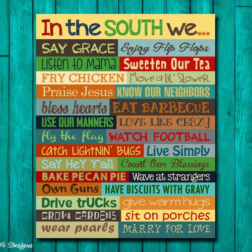 Southern Sayings. Hey Y'all. Southern Wall Art. Sweet Tea. Etsy