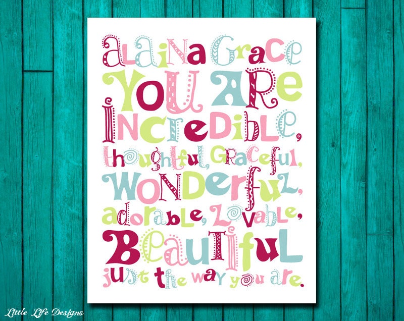 Personalized Girls Wall Art. Girls Nursery Decor. Baby Shower Etsy