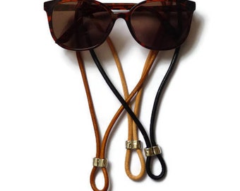 Chaine de lunette cuir tendance, cordon à lunettes, idée cadeau originale à moins de 30 euros