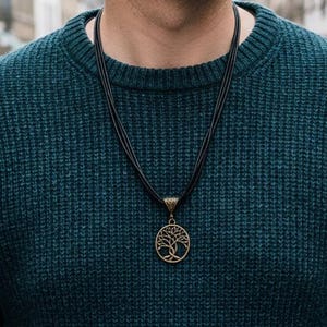 Collana da uomo con albero della vita, medaglione di Yggdrasil, ciondolo celtico vichingo, idea regalo per lui