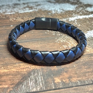 Braided leather bracelet, men women handmade jewelry, gift idea for wedding anniversary under 50 dollars