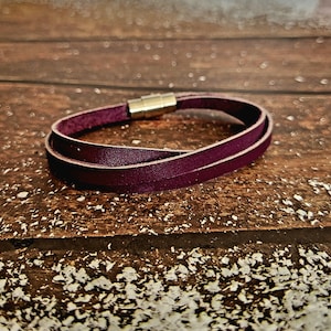 Womens leather bracelet, unique handmade gift for wife on wedding anniversary