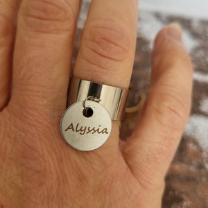 Personalized ring for her, surname ring, stackable rings, gifts for her, stainless steel ring for my daughter image 2