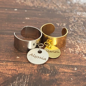 Personalized ring for her, surname ring, stackable rings, gifts for her, stainless steel ring for my daughter image 1