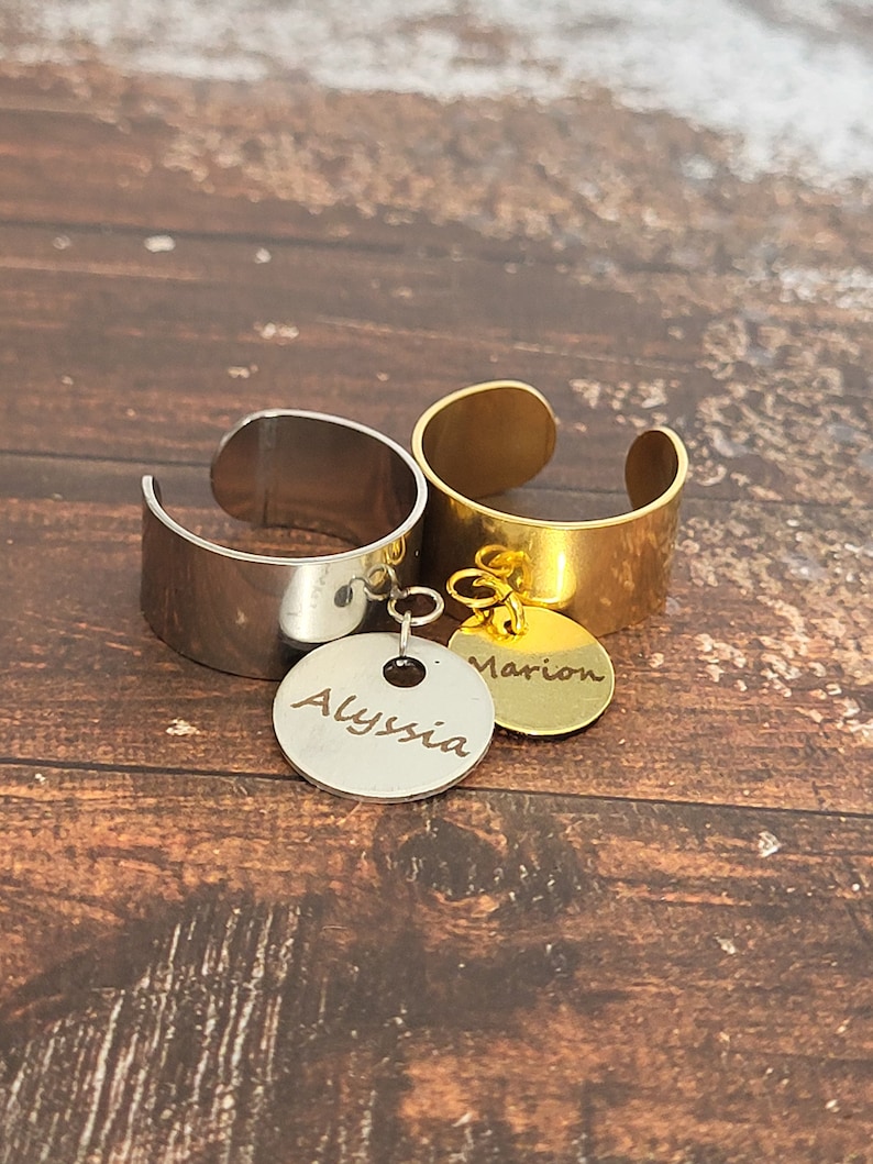 Personalized ring for her, surname ring, stackable rings, gifts for her, stainless steel ring for my daughter image 1