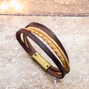 ARIZONA Leather bracelet, woven leather jewelry, Warm brown bracelet, elegant and timeless handmade gift