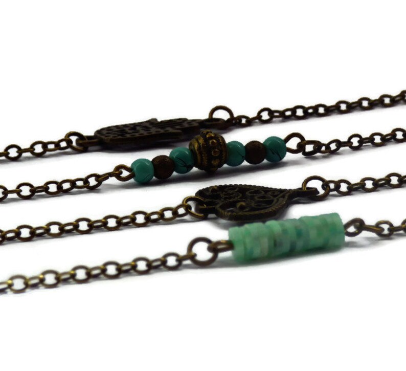 handmade unique gift idea for mother/'s day Bronze chain bracelets trendy jewellery for summer festivals