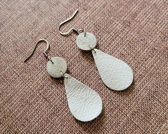 Pendientes colgantes, pendientes de boda en forma de lágrima blancos y plateados, idea de regalo para dama de honor