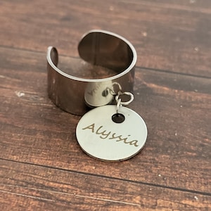 Personalized ring for her, surname ring, stackable rings, gifts for her, stainless steel ring for my daughter image 3