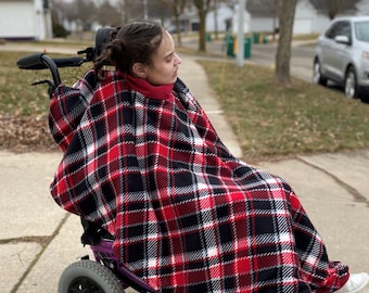 Thinsulate™ Heavyweight Wheelchair Cape, Poncho, Blanket. Replaces a coat! Unisex, for children and adults. Custom!