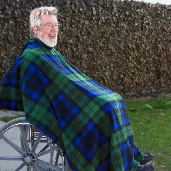 Mens and Boys Lightweight Wheelchair Cape, Poncho, Blanket, Multiple Sizes, Replaces a Blanket or Jacket!