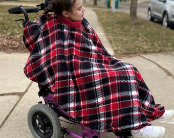 Heavyweight Wheelchair Cape, Poncho, Blanket, with Thinsulate™ Layer. Replaces a coat! Unisex, for children and adults. Custom!