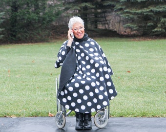 Waterproof Wheelchair Cape, Poncho, Blanket. Heavyweight. Unisex. Replaces a Coat! Multiple Sizes, Custom!