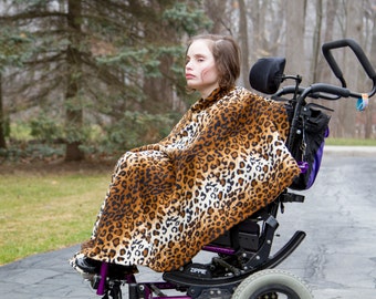 Women and Girls Double Weight Wheelchair Cape, Poncho, Blanket. Replaces a Coat! Multiple Sizes, Solids and Patterns!