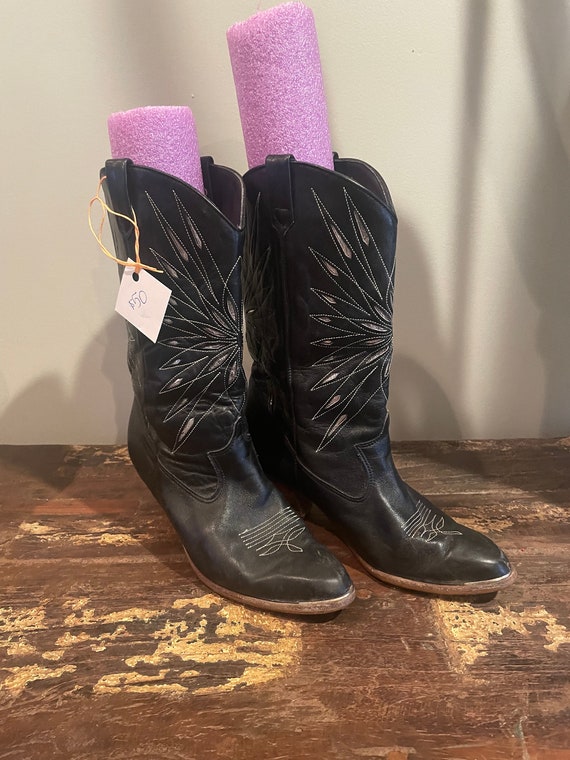 Vintage Dingo Black Cowboy Boots 8