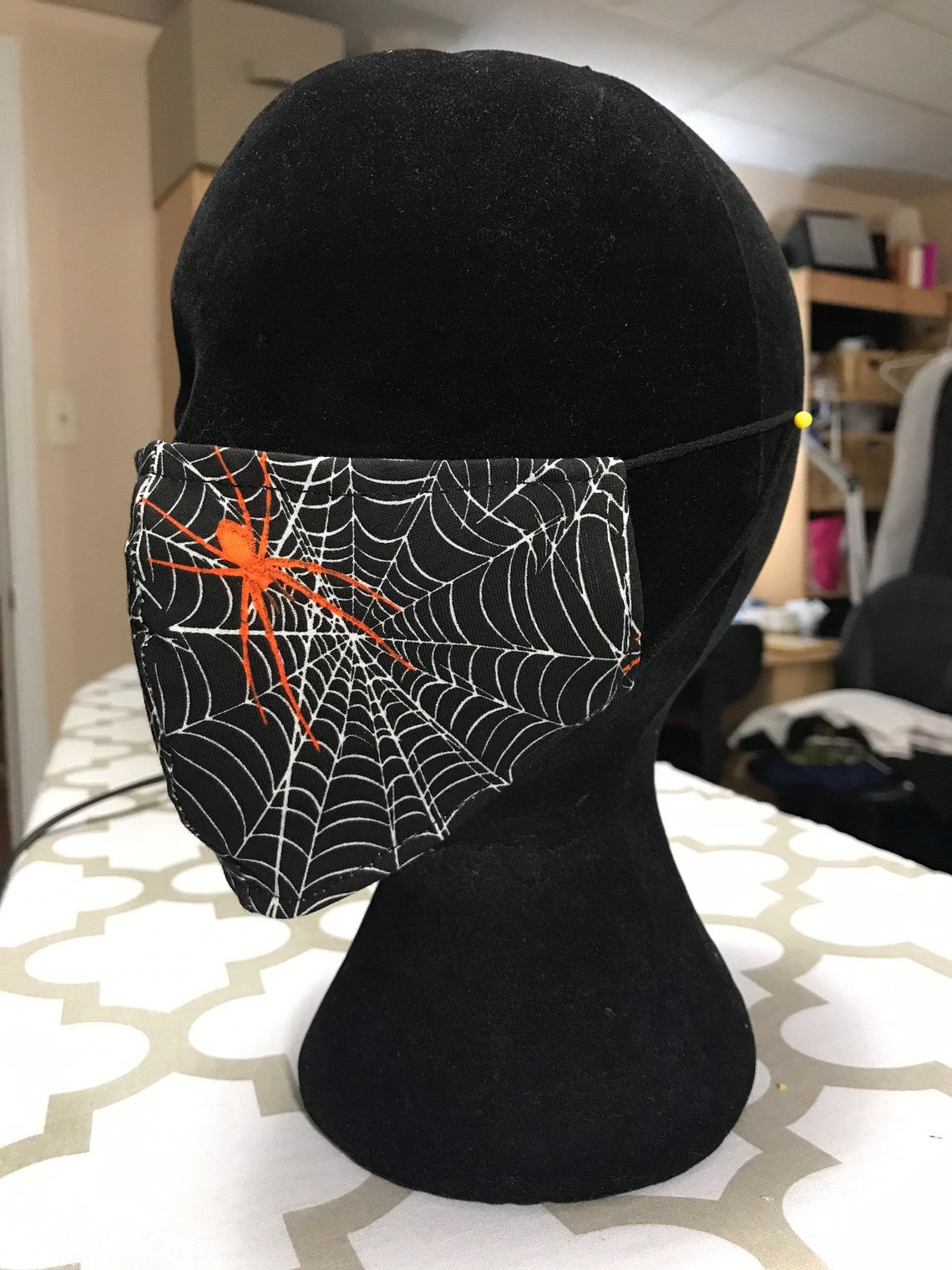 Spider &amp; Web Halloween Face Mask Etsy
