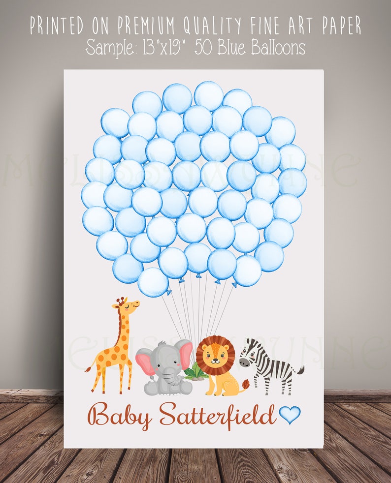 Jungle Baby Shower Guest Book Alternative Balloon Sign In Etsy