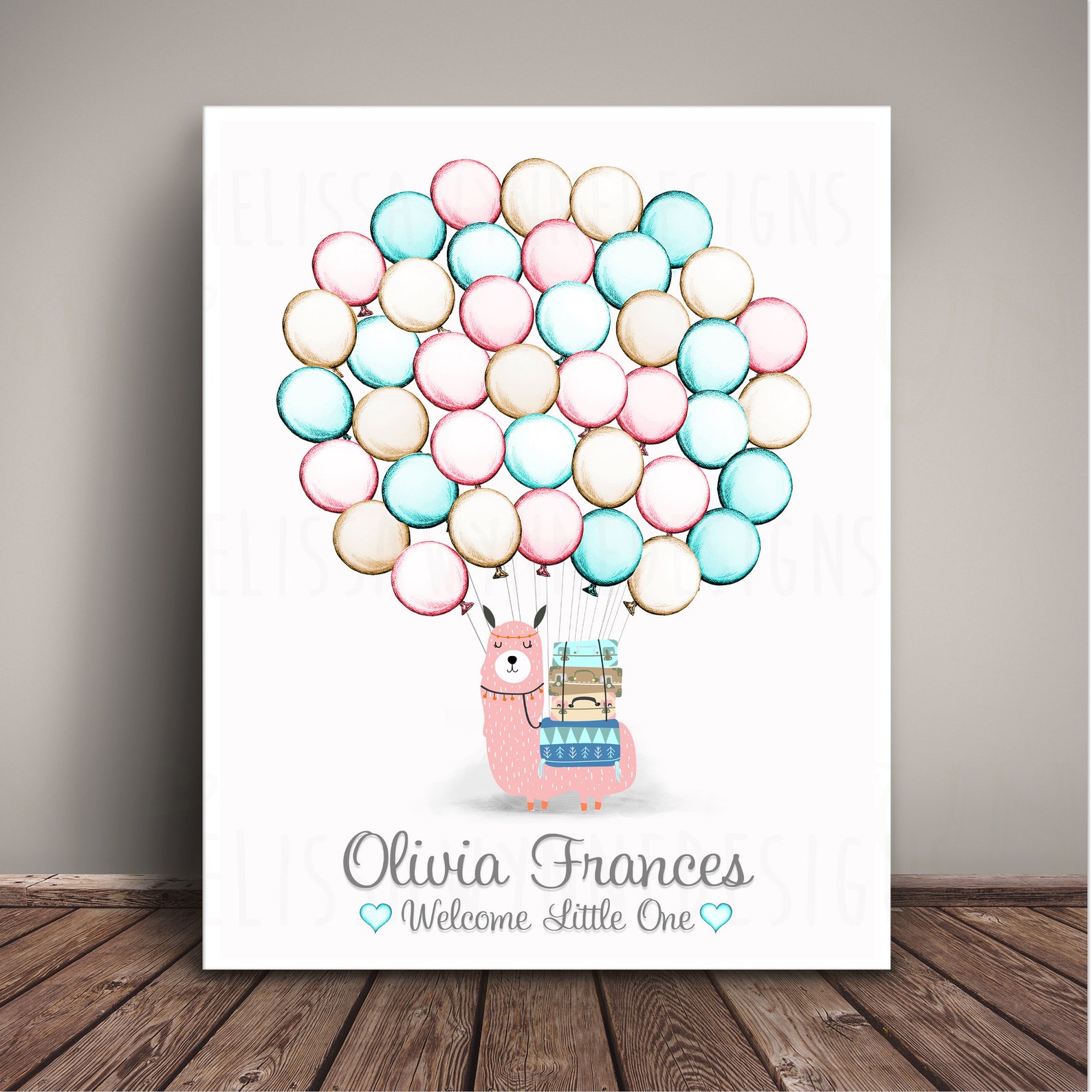 Llama Baby Shower Guest Book Alternative Baby Shower Nursery Etsy