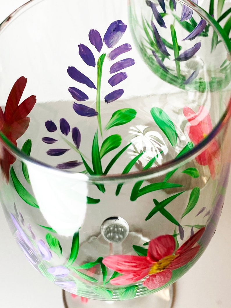 Hand Painted Wine Glasses Etsy