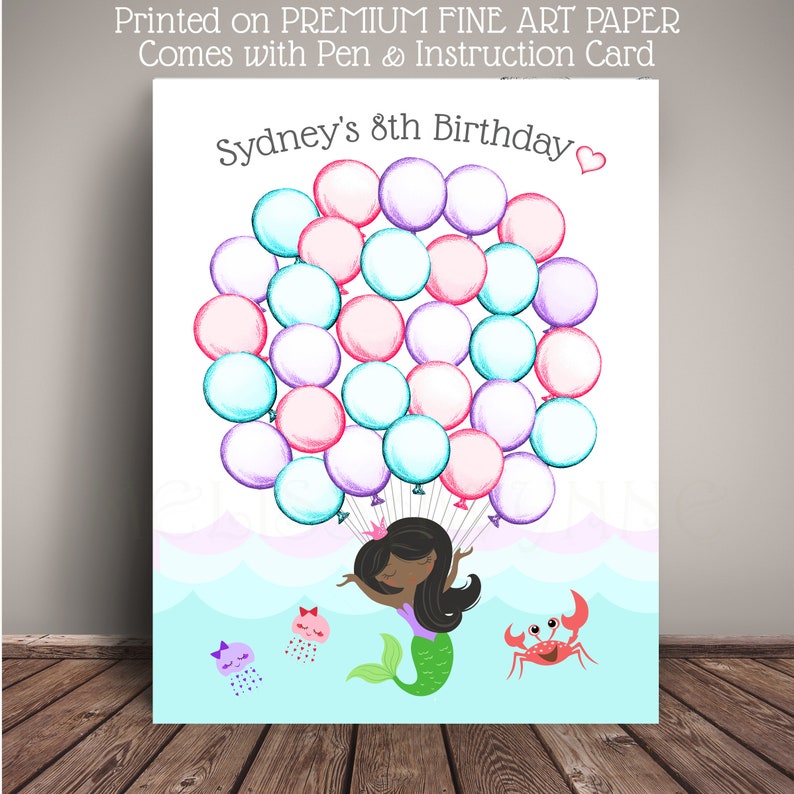 Mermaid Baby Shower Guest Book Alternative Guests sign a Etsy