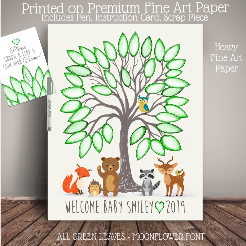 Woodland Baby Shower Guest Book Tree Leaf Sign In Guest Book Etsy Woodland Baby Shower Guest Book Tree Leaf Sign In Guest Book Etsy