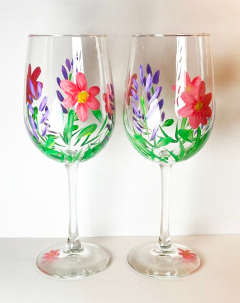 Hand Painted Wine Glasses Etsy