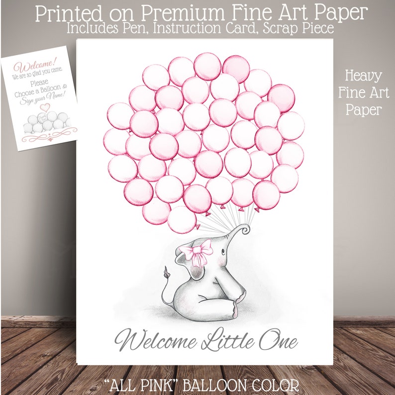 Elephant Baby Shower Guest Book Alternative Elephant Baby Shower or Elephant Birthday EBT-bl
