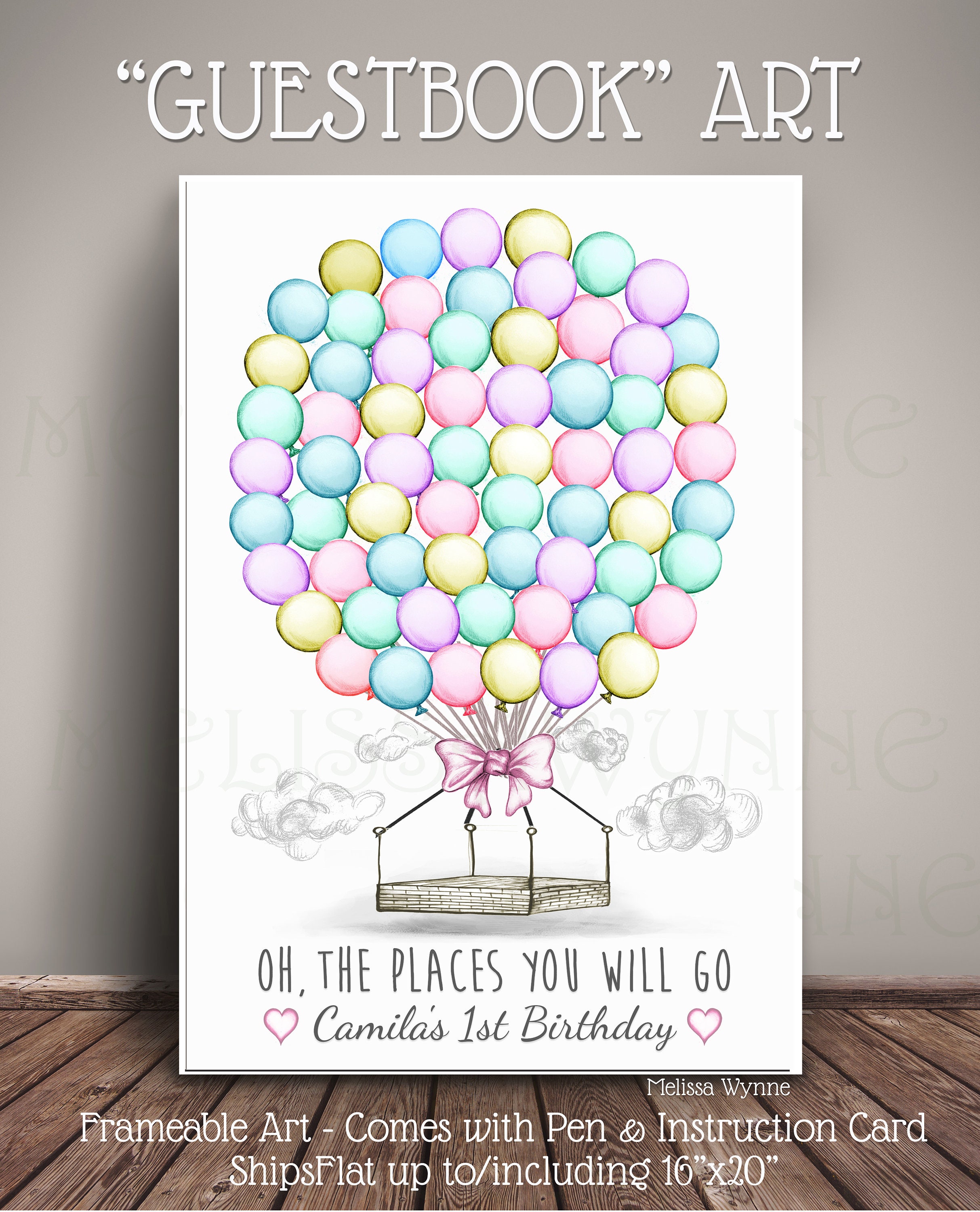 Hot Air Balloon Balloon Guest Book Alternative Balloon Sign Etsy
