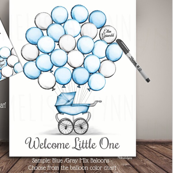Baby Shower Balloon Guest Book Etsy