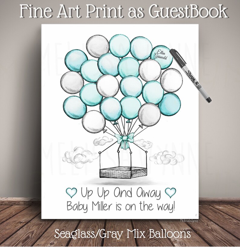 Printable Hot Air Balloon Balloon Guest Book Alternative Etsy