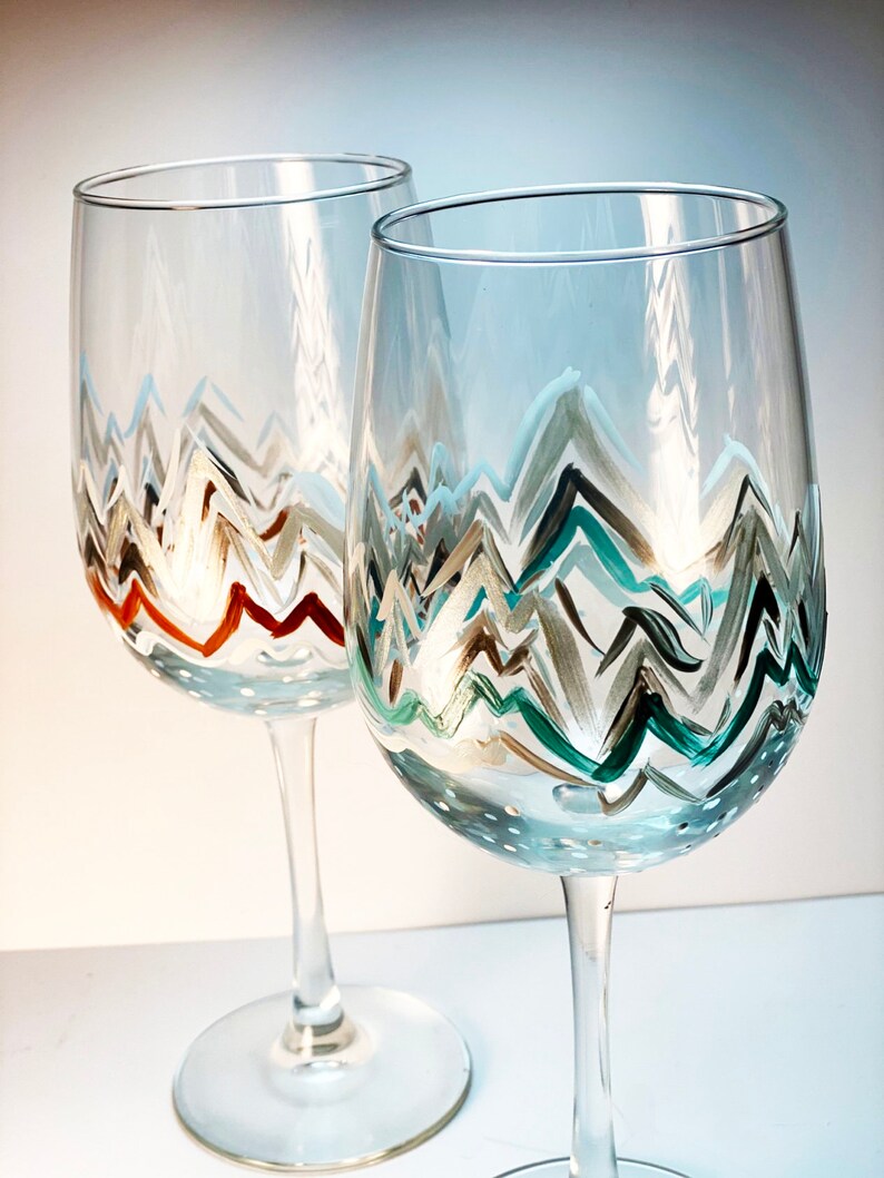 Hand Painted Wine Glasses Etsy