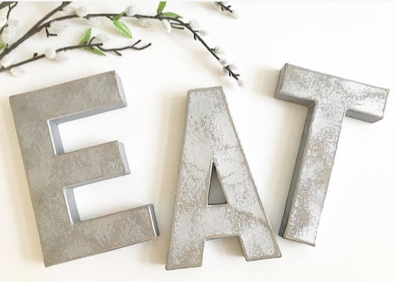 eat silver letter kitchen decor eat eat letters silver | etsy