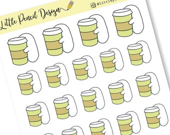 Coffee Lover Flump Planner Stickers | Happy Planner, Hobonichi | Gloss Matte Stickers | Hand Drawn Stickers | Coffee Functional Stickers