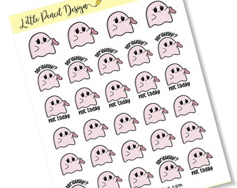 Bad Day Planner Stickers | Hallow the Ghost Stickers, Halloween Stickers, Hand Drawn Character Stickers, Fall Functional, Not Today Stickers