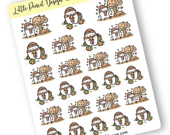 Fall Walk Stickers | Flump Planner Stickers | Happy Planner, PP, Hobonichi | Hand Drawn Functional Stickers | Exercise Stickers | Self Care