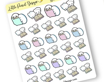 Reading Planner Stickers | Character Stickers | Hand Drawn Stickers | Functional Stickers | Parent Stickers | Reading Time Stickers